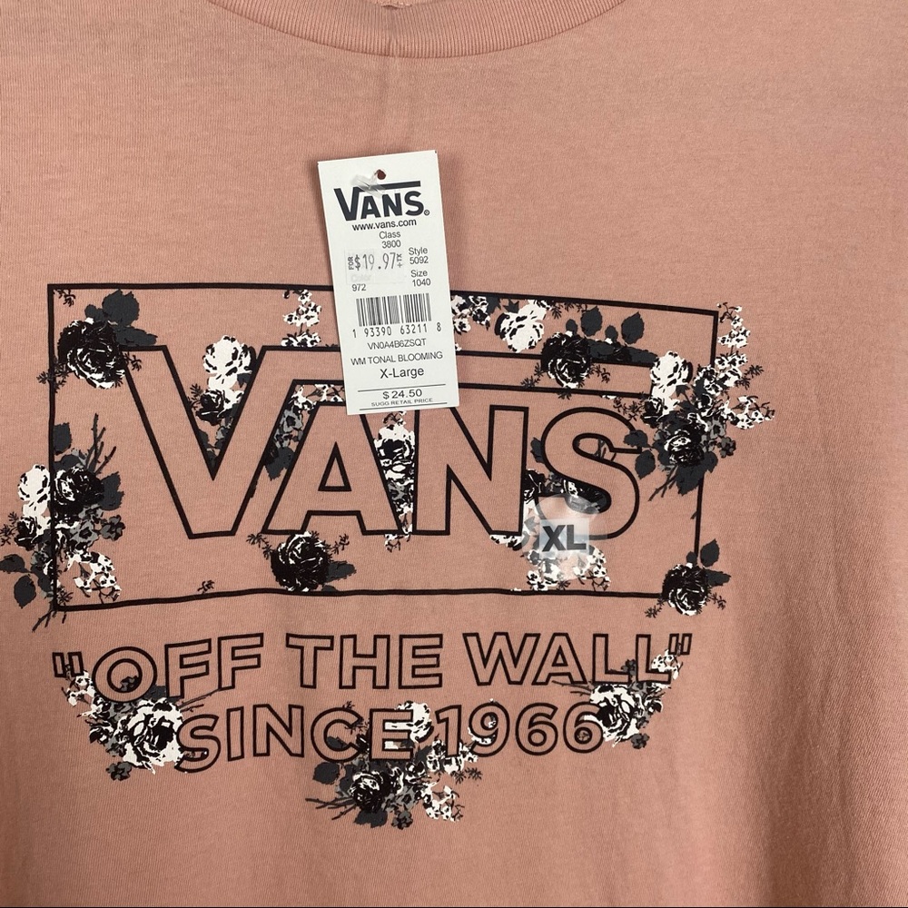 *SOLD* NWT Vans Off The Wall Dusty Rose Pink Graphic T-Shirt Size XL - Picture 4 of 7